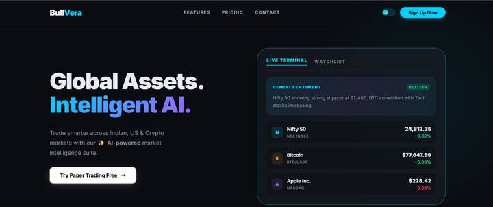BullVera AI trading platform interface